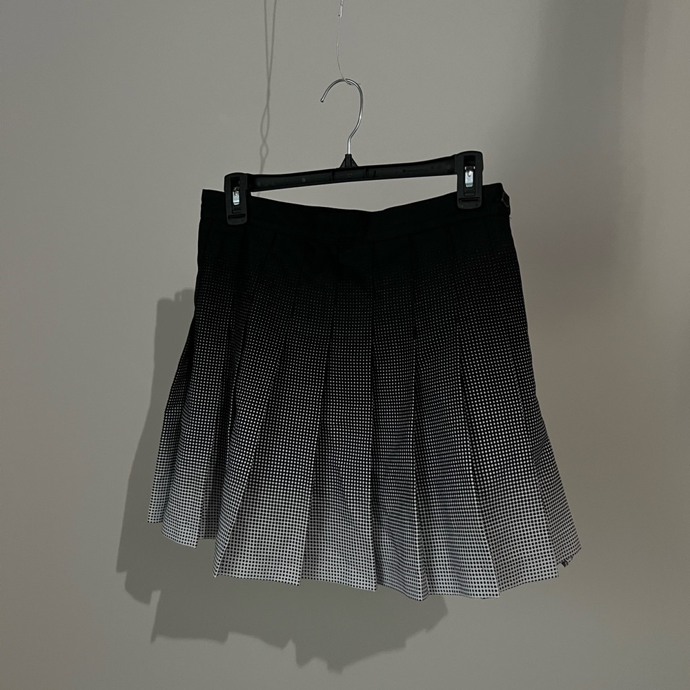 american apparel black and white ombre gradient pleated tennis skirt size large